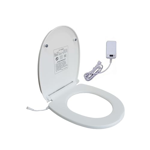 Heated Toilet Seat 16.5 Adjustable Temperature with Digital Display Silent Slow-Close Lid U/V Hybrid Shape PP Material Quick-Release Installation IPX4 Waterproof 24V Low Voltage