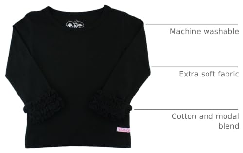 Image of RuffleButts Baby /Toddler Girls Knit Ruffle Tee - Long Sleeve T-Shirt