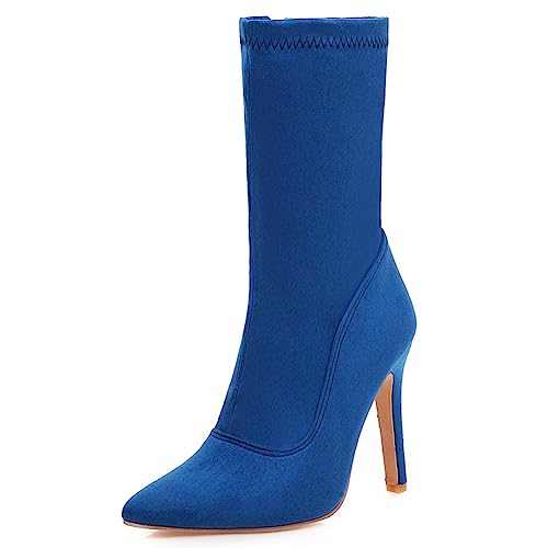Talons aiguilles bottines bout pointu stretch femme grande taille 42