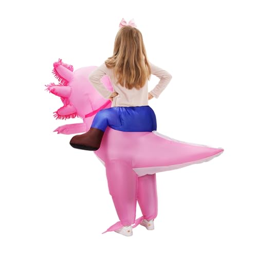 Stegosaurus Inflatable Axolotl Costume for Kids Halloween Costumes Kid Blow Up Costume Ride on Axolotl Costumes for Girls Boys Cosplay Party2