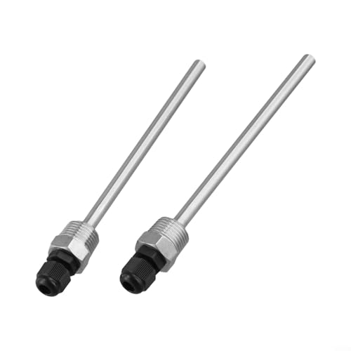 Thermowells, G3/4-Zoll-Gewinde, Edelstahl, Tauchhülsen für Temperatursensoren (8 x 50 mm), 2 Stück