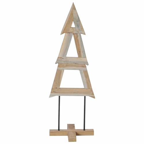 Árbol de Navidad de madera de teca Gecheer con base para interiores 7