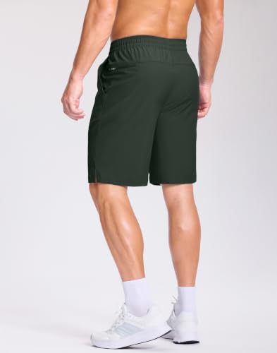 Image of GGJ Men's Lightweight Athletic Shorts with 2 Zipper Pockets 7 inch /9 inch /5 inch Gym Workout Running Quick Dry Tennis Shorts for Men