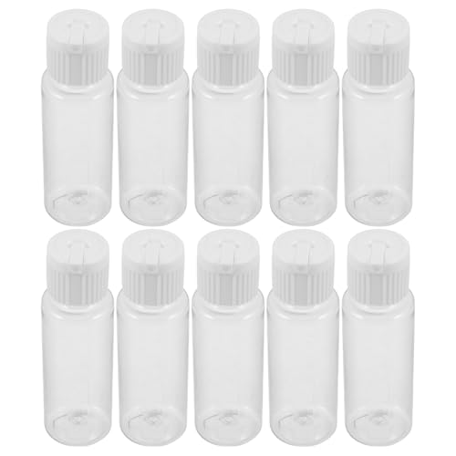 Healeved 20 Piezas Botellas de Viaje Botellas Plásticas Transparentes con Tapa Abatible Dispensadores Rellenables para Lociones Aceites Esenciales y Cremas Envases Compactos y Seguros para