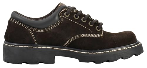 Skechers womens Parties - Mate oxfords shoes, Chocolate Suede Leather, 8.5 US