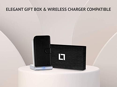 LUPA Wallet case for iPhone 7 Plus, Durable and Slim, Lightweight, Magnetic Closure, Faux Leather, Black