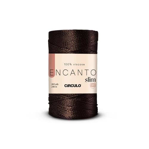 Image of CIRCULO Encanto Slim Roll Yarn 100% Viscose - Luxury & Shine - Sport Weight Yarn - 262 yds, 3.52 oz - Color 7147 - Dark Roast