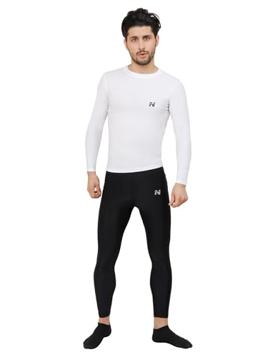 Image of NINQ Men's 1 Or 3 Pack Compression Shirts Long Sleeve, Base-Layer Quick Dry Workout T Shirts Sports,Gym, Running T-Shirt (Large, WHITE 2)