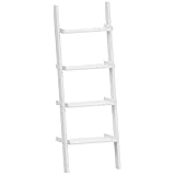 Marca Amazon - Movian Estantería en escalera con 4 estantes, blanco, 32.5 x 158 x 56 cm