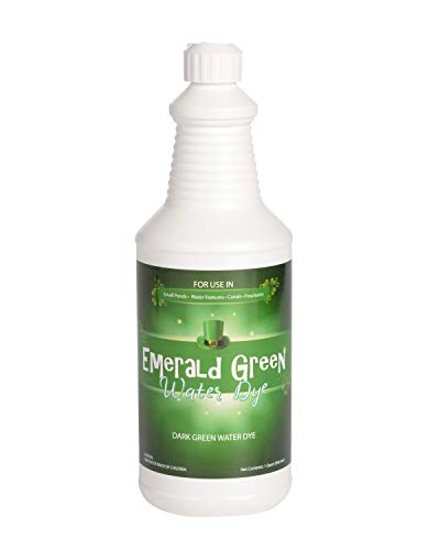 Emerald Green Water Dye for Fountains, Canals, and Water Features- Quart (32oz)- Green Dye for St. Patrick's Day