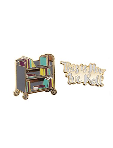 Out of Print This is How We Roll Book Truck Enamel Pin Set