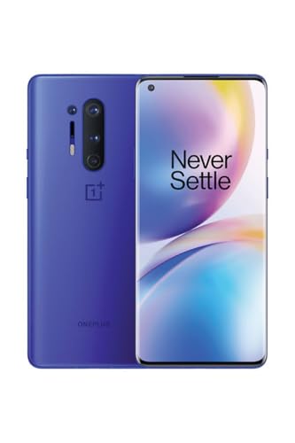 OnePlus 8 Pro Smartphone 6.78” 3D Fluid AMOLED Display 120Hz, 12 GB RAM + 256 GB Memoria, Fotocamera Quadrupla, Dual Sim, Blu Oltremare (Ultramarine Blue) (Ricondizionato)