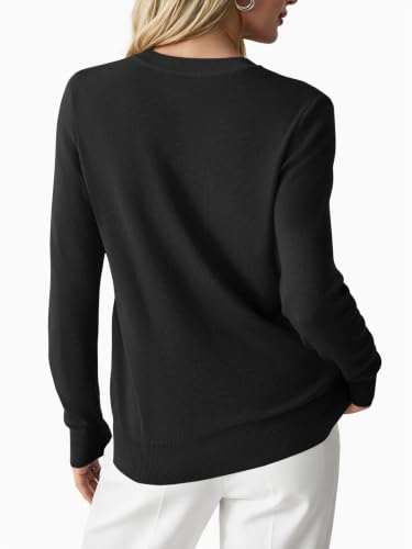 Image of GKBK Women's Wool Blend Sweaters 2026 Fall Fashion Lightweight Business Casual Outfits Long Sleeve Crew Neck Pullover Tops