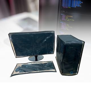CAPA COMPUTADOR PC MONITOR 22,23 E 24 POL + CPU + TECLADO COM ZÍPER (Cristal)