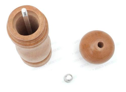 Kit 2 Moedores Em Madeira P/Sal E Pimenta Manual - 15 cm