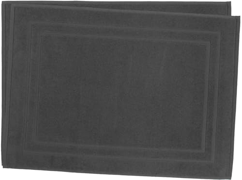 Le linge de Jules 2 Stück Badvorleger, 50 x 70 cm, 100% Baumwolle, 700 g/m², Anthrazit