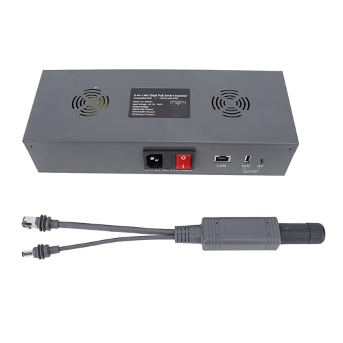 for Mini PoE Injector, 5 in 1 150W GigE Passive PoE Smart Injector for Mini Dishy Rectangular Satellite, with Converter AC to DC48V 3A, with PoE Splitter