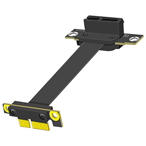 Comphic Câble D'Extension PCIE 1X 90 Degrés, PCI-Express 3.0 1X Câble Riser Mâle vers Adaptateur D'Extension PCI-E 1X 10cm Pièces de Rechange