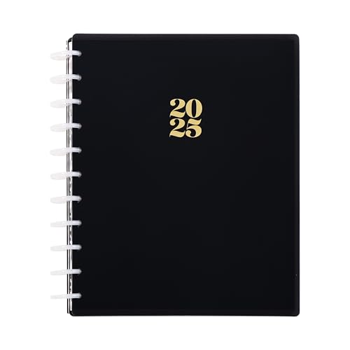 Image of Happy Planner Disc-Bound 12-Month Planner, Jan.-Dec. 2025 Daily, Weekly, and Monthly Planner, Big Size, Dashboard Layout, Modern Texture, 72 Pages, 12 Dividers, 2 Sticker Sheets, 8.5 inch x 11 inch