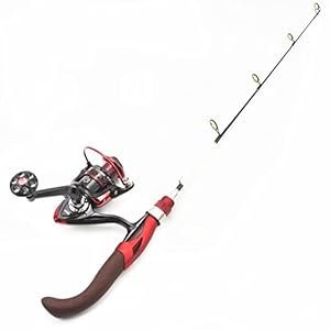 Visstang/visserspaal 65 cm Winter Ijs Hengel Reel Combo’s Bootpool Visgerei Set Gebogen Handvat Winterforel Draagbare Spinning LCE Rod Haspelcombo’s (Color : Rod and Reel)