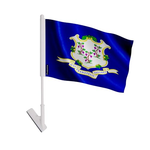 Drapeau adhésif Connecticut en polyester lot de 10 autocollants de marquage pour l'intérieur