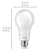 PHILIPS LED 100W A21 2-Pack WhiteDial Multi-CCT (5000K) 1600 Lumen (11.5W = 100W) Dimmable Frosted Flicker-Free Light Bulbs
