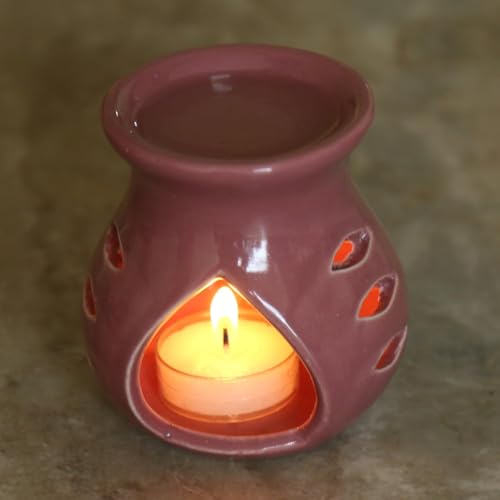 Image of Pure Source India Ceramic Aroma Burner (Set of 1, Purple)