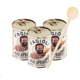 Bud Power- Bud-Spencer-Bohnen fertig zum Probieren 3x 400gr + tranditionellem Holzlöffel