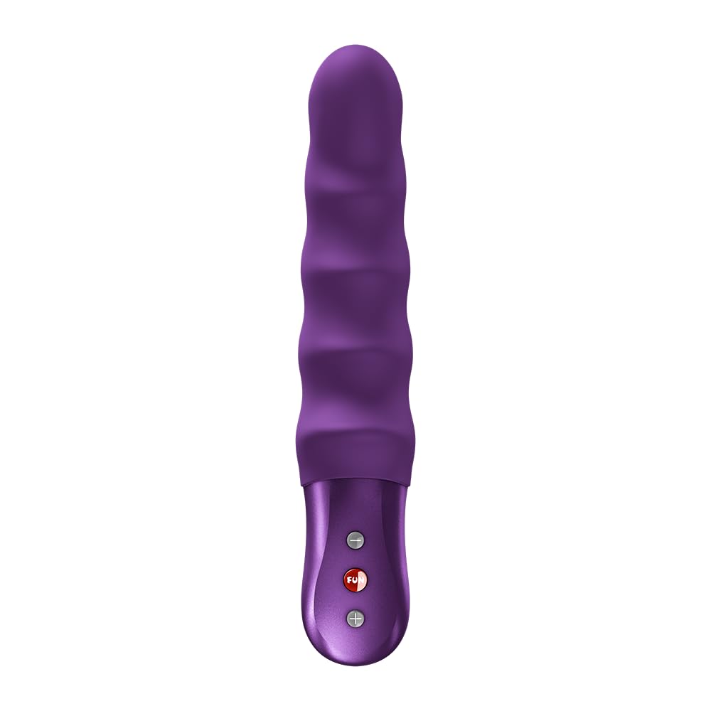 Fun Factory Stronic Surf | Pulsador | vibrador de punto G | Con embestida eje de silicona con relieve acanalado | 10 programas de empuje | placer manos libres | USB