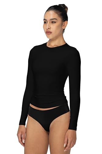 Sunzel Long Sleeve T Shirts for Women with Crew Neck, Double Lined Tops Slim Fit Basic Tee, Casual Undershirt Outfits2