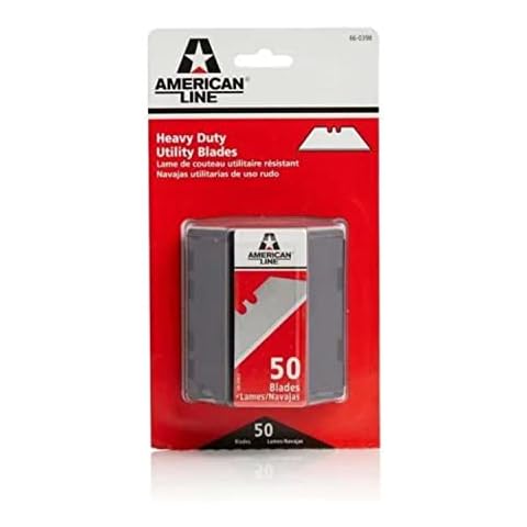 American Line 2-Notch Utility Knife Blades with Dispenser - Precision Made with High Carbon Steel for Extra Durability and Long Life - 50-Pack - 66-0398 Cover