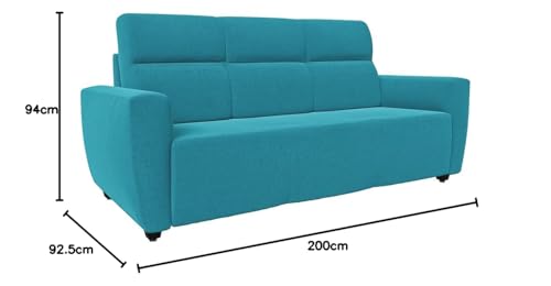 Image of Wakefit Sofa Set | 3 Year Warranty | Sofa 5 Seater, 5 Seater Sofa for Living Room, Wooden Sofa Set, Sofa Set 3+1+1 Seater - Belize(Malphino : Malibu Green)