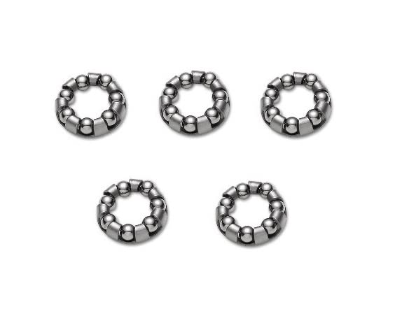 Pack of 4 Ball Bearing Retainer Cages for Bicycle, Bike Bearings for Front and Rear Hub Wheel Service, 3/16” X 7 Balls