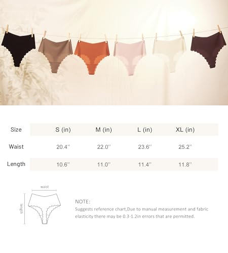 DEANGELMON Seamless thongs for Women Comfortable High Waist Underwear Invisible No Show Wavy Edge Side Panties Pack - Image 7