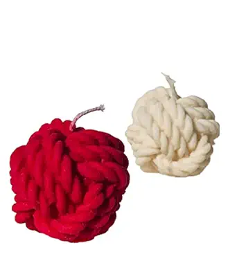 Yellow Petal Rope Knot Candle | Jasmine Scented | 100% Soy Wax, 60gm Each Pack of 2 (Hot Pink & Off White)