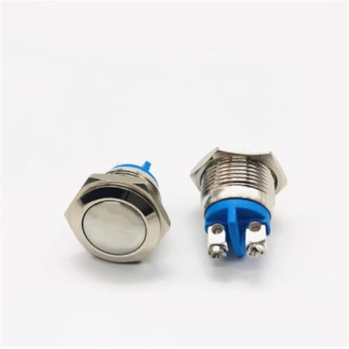 Pulsador de metal de 16mm robusto interruptor momentáneo plano para paneles de control