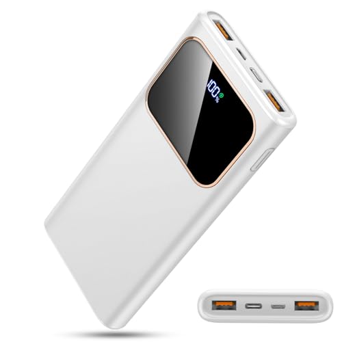 Coucur Power Bank 10000mAh, USB C Powerbank 22.5W Schnellladefunktion, Externe Handyakkus mit LED Digitalanzeige, Akkupack Kompatibel mit iPhone Samsung