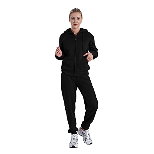 Gary Com 2 Piece Outfits Women's Fleece Sherpa Lined Sweatsuits Long Sleeve Hoodie And Sweat Pants Winter Warm Tracksuit Set Jogging Zip Up Workout Suit #TOP1
