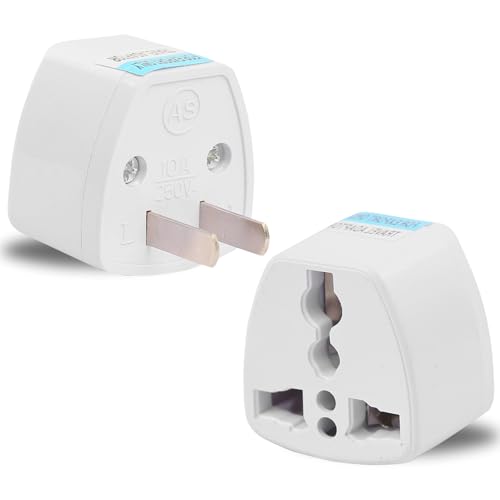 Image of India to USA Converter Plug | Travel Adapter 2-Pack: Universal Type A Plug Adapter for US, Canada, Mexico, Japan, Thailand | for Indian Decices | Compatible with Laptop, Camera, Chargers (10A 250V)