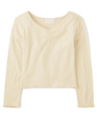Image of The Children's Place Girls' Basic Long Sleeve V-Neck Knit Shirts
