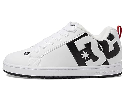 DC DC Men's Court Graffik SQ Casual Skate Shoe White/Black/Black 9