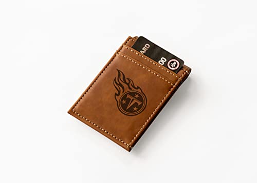 Image of Rico Industries Laser Engraved Front Pocket Wallet, Tennessee Titans