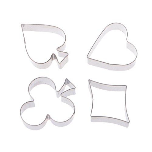 WOWOWO Cookie Molds 4 Pcs Stainless Steel Cookie Cutter Set Poker Pastry Cake Biscuit Cutting Molds,4cm~6cm - Image 3