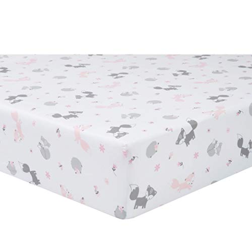Image of Sammy & Lou Girl Forest 2-Pack Microfiber Fitted Crib Sheet Set, Fits Standard Crib Mattress 28 in x 52 in; Fully Elasticized,