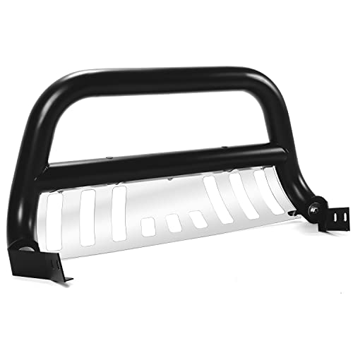 Ecotric Bull Bar Compatible With 2005-2015 Toyota Tacoma 3" Tube Stainless Steel Black Front Bumper Brush Push Grille Guard #TOP6
