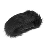 GRIRIW Fascia per Chioma in Pelliccia Sintetica Nera Calda e Morbida per Donna Inverno Copricapo Elegante e Confortevole per Uso Quotidiano