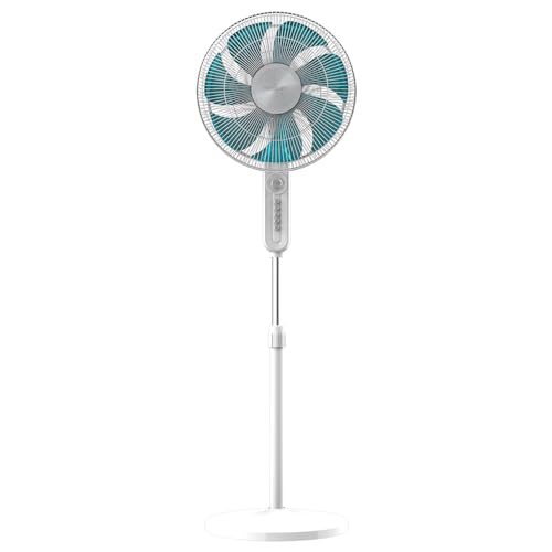 Cecotec Ventilador de Pie EnergySilence 610 Max Flow. 70W, Diámetro de 16', 7 Aspas, Temporizador 2h, 4 Velocidades, Oscilación de 90º y Altura Ajustable hasta 130cm