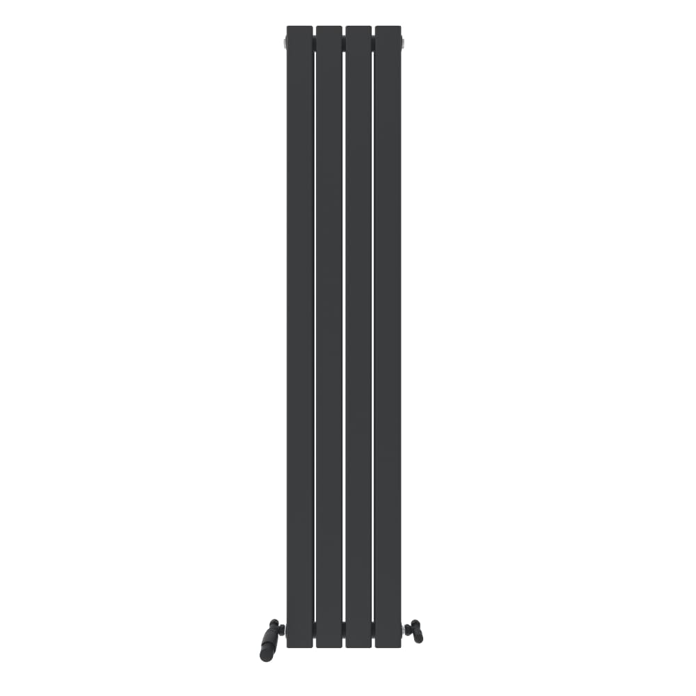 Ibathuk Belgravia Vertical Double Slim Flat Panel Radiator Anthracite 1600mm X 306mm-Grey from B&Q