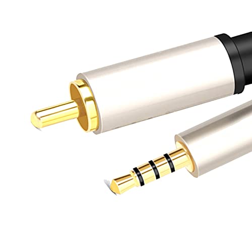 Cable de audio coaxial RCA a 3.5 mm con blindaje antirruido para amplificador y estéreo 2