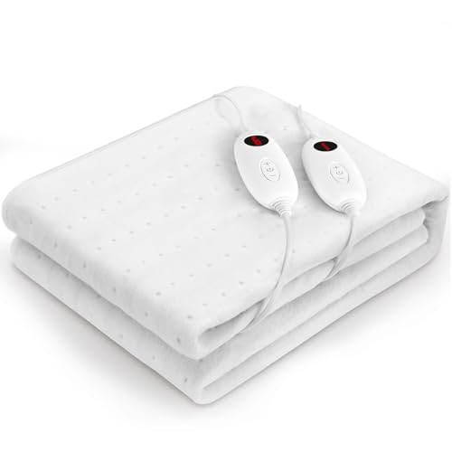 Clevich Surmatelas chauffant 190 x 140 cm - Double 2 x 100 W - Lavable en machine - Avec arrêt...